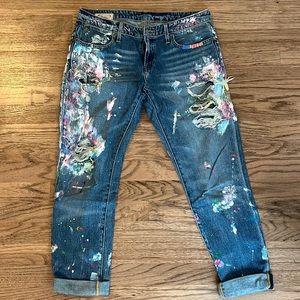 Polo Ralph Lauren Astor Boyfriend Paint Splatter Jean
